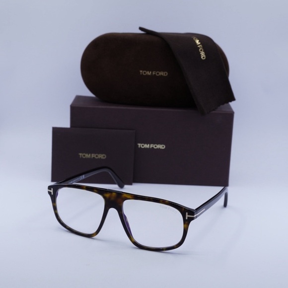TOM FORD EYEGLASSES FT5901-B 052 Dark Havana / Clear Blue Light Block 55mm - Picture 3 of 5